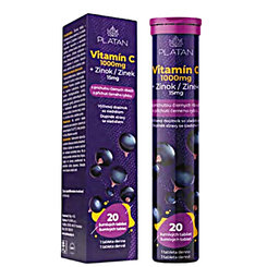 PLATAN Vitamín C 1000mg + zinok 15mg 20 šumivých tabliet