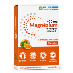 Plus Lekáreň Magnézium 400 mg + B komplex + vit. C pomaranč 20 vrecúšok