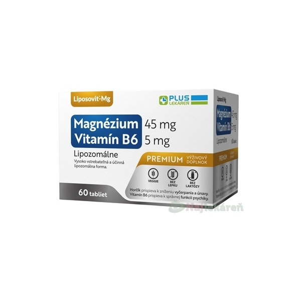PLUS LEKÁREŇ Lipozomálne magnézium + vitamín B6 60tbl