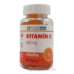 PLUS LEKÁREŇ Vitamín C 250 mg želé cukríky, pomarančová príchuť 60ks