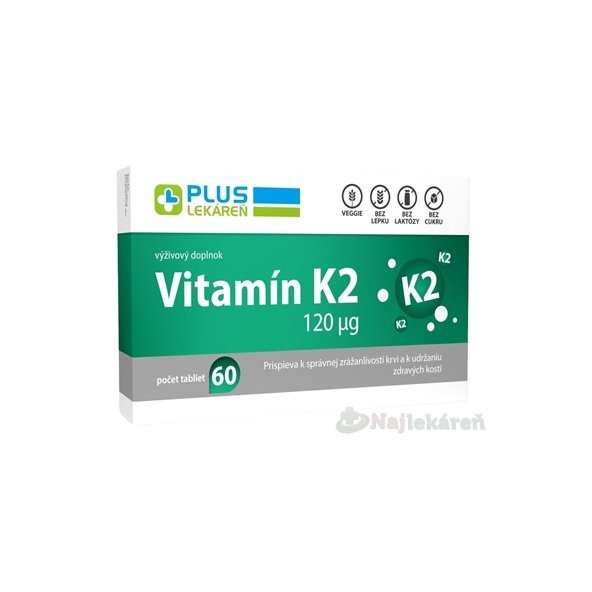 PLUS LEKÁREŇ Vitamín K2 120μg 60tbl