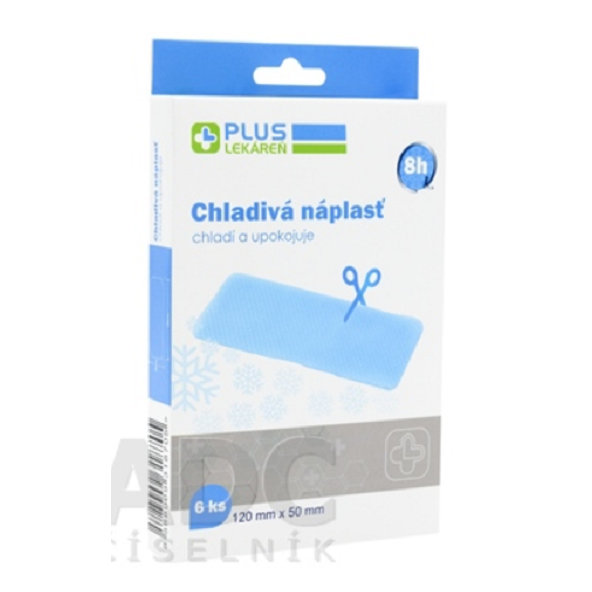 PLUS LEKÁREŇ hydrogélová chladivá náplasť 120x50mm/6ks