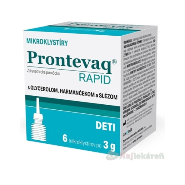 PRONTEVAQ RAPID mikroklystíry DETI jednodávkové 6x3g
