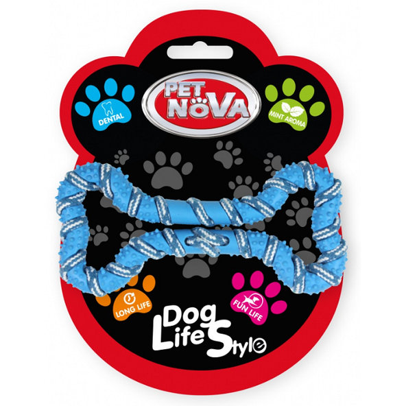Pet Nova TPR ROPEBONE BLUE hračka pre psy 20cm