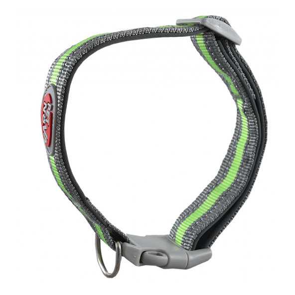 Pet Nova nylónový obojok pre psy L, reflexná sivá