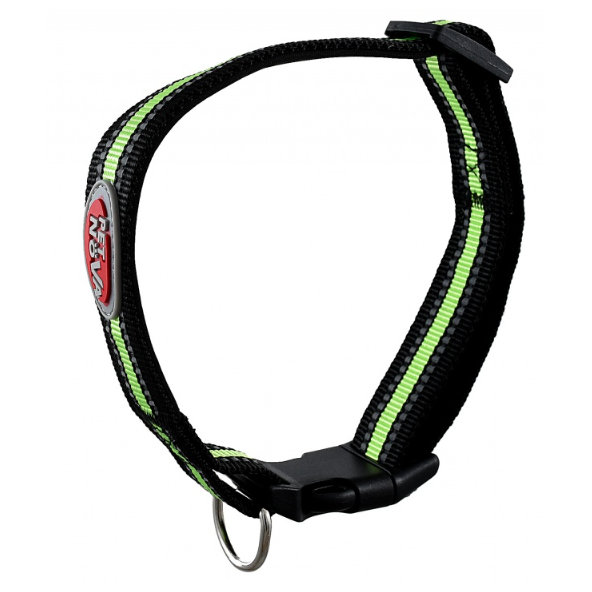 Pet Nova nylónový obojok pre psy S, reflexný čierny