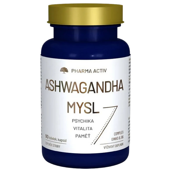 Pharma Activ ASHWAGANDHA Myseľ komplex ginko+B6 90ks