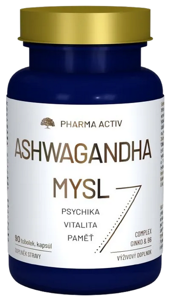 Pharma Activ ASHWAGANDHA Myseľ komplex ginko+B6 90ks