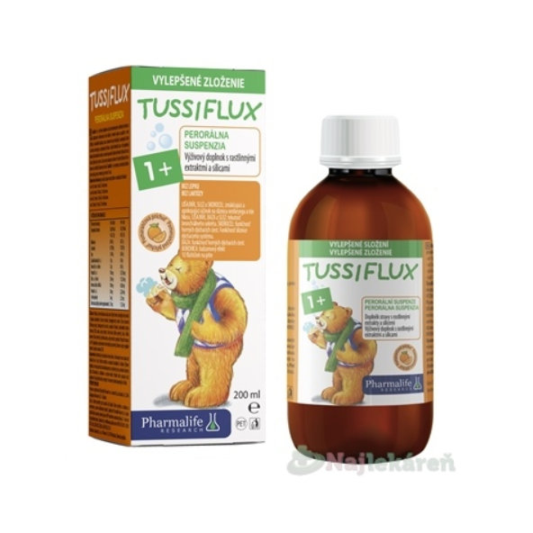 Pharmalife Tussiflux 1+ sirup pomarančová príchuť 200ml