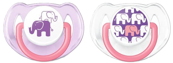 Philips AVENT Cumlík s obrázkom slona 6–18 m fialový, 2 ks