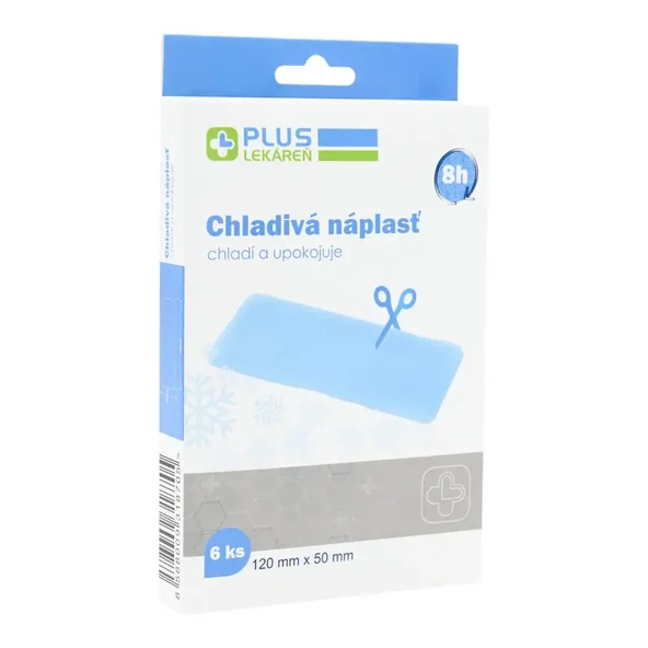 Plus Lekáreň Chladivá náplasť hydrogélová 120 x 50 mm 6 ks