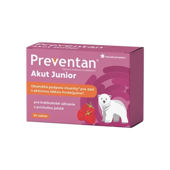 PREVENTAN Akut Junior s príchuťou jahôd 30 tabliet