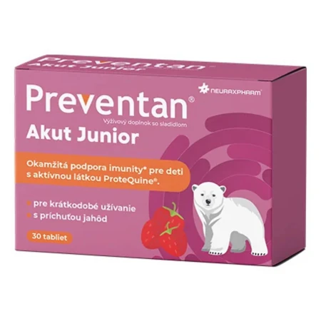 PREVENTAN Akut Junior s príchuťou jahôd 30 tabliet