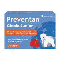 PREVENTAN Clasic Junior príchuť jahoda 30 tabliet