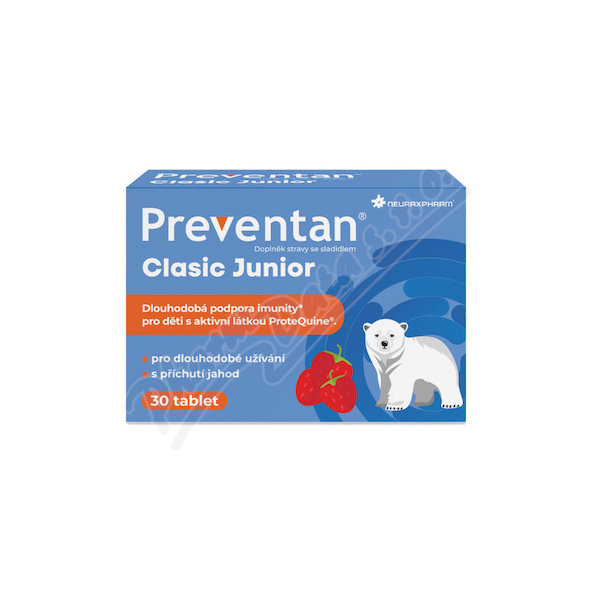 PREVENTAN Clasic Junior príchuť jahoda 30 tabliet