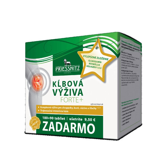 Priessnitz Kĺbová výživa FORTE+ kolagény 180+90tbl ZADARMO