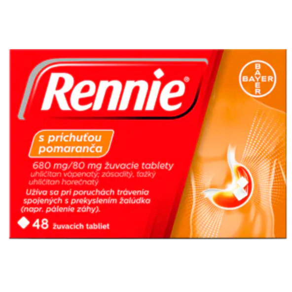 RENNIE pomaranč antacidum proti páleniu záhy 680g/80mg 48tbl