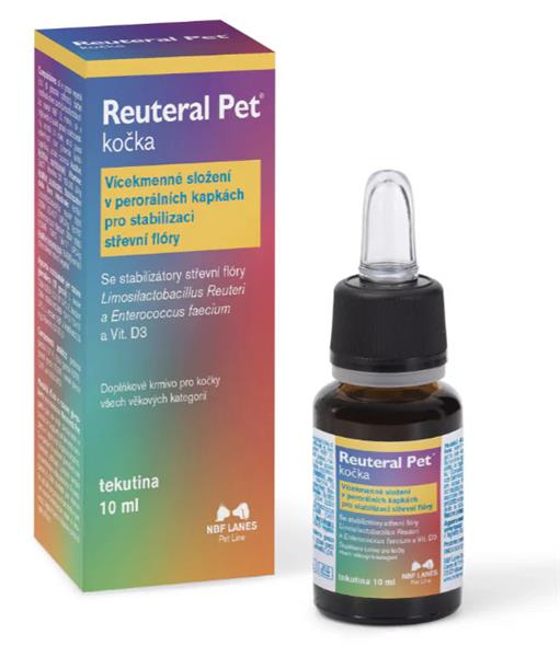 Reuteral Pet viackmeňové probiotiká pre mačky 10 ml