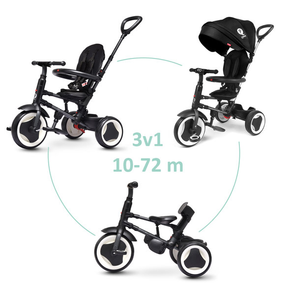 QPLAY Rito Plus trojkolka čierna do 25 kg