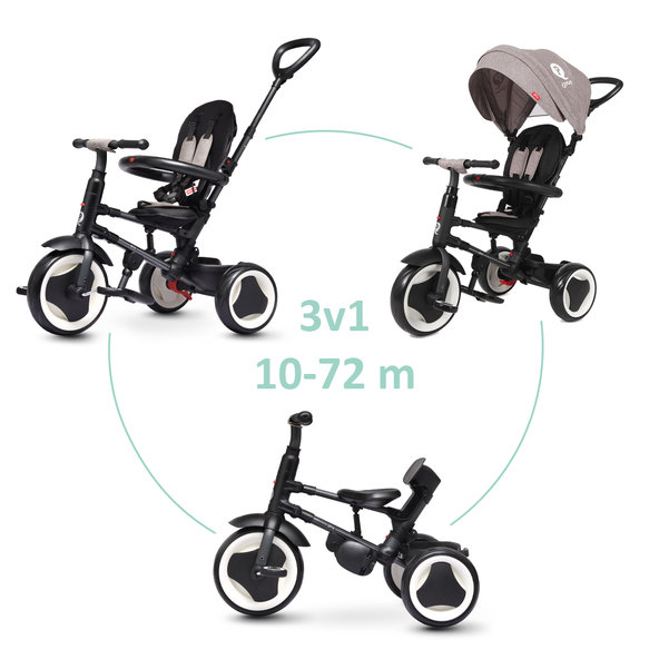 QPLAY Rito Plus trojkolka sivá do 25 kg