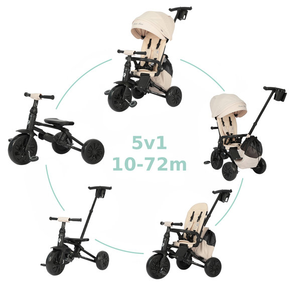 QPLAY Trojkolka Nova Max 5v1 Beige do 25 kg
