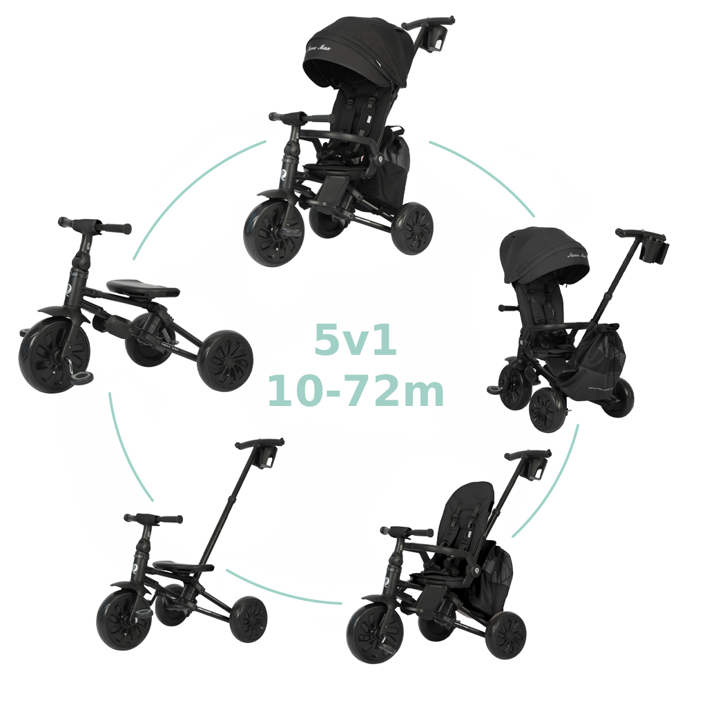 QPLAY Trojkolka Nova Max 5v1 Black do 25 kg