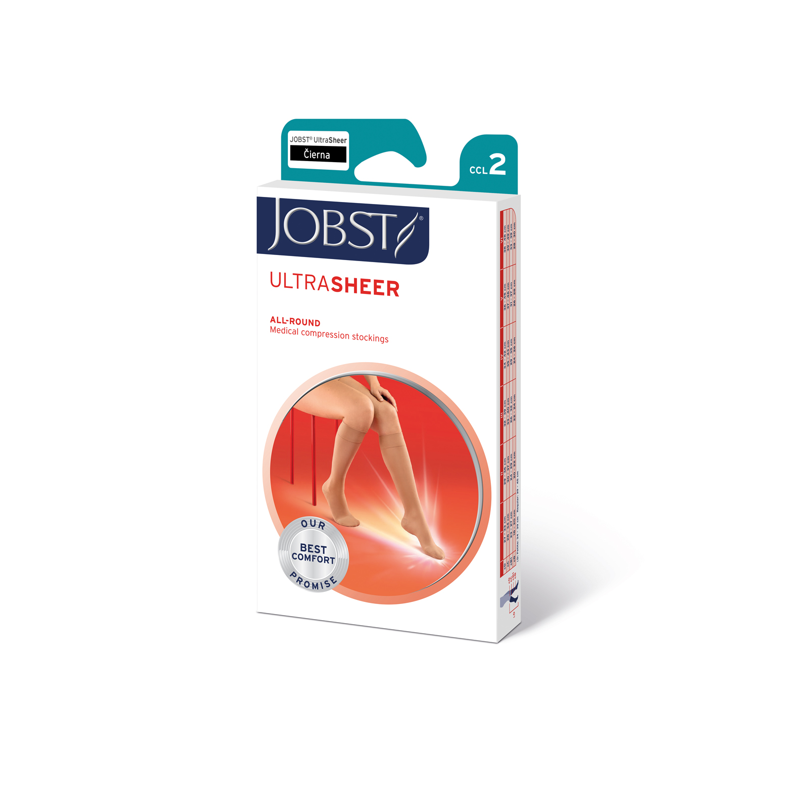 JOBST Ultra Sheer kompresívne lýtkové pančuchy veľ. 2 čierne 1 pár