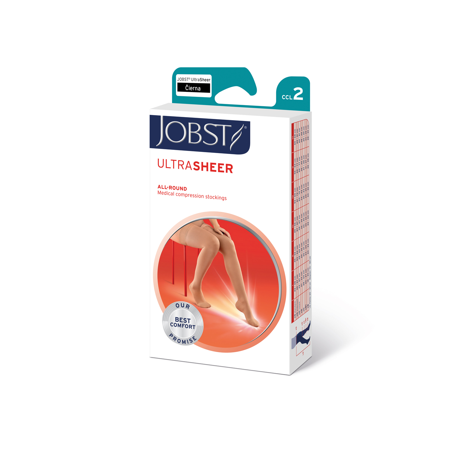 JOBST ULTRA SHEER kompresívne stehenné pančuchy veľ. 5 čierne 1 pár