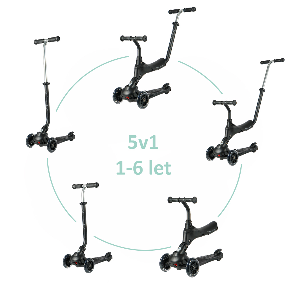 QPLAY Kolobežka Sema Pro 5v1 Black 12 m+
