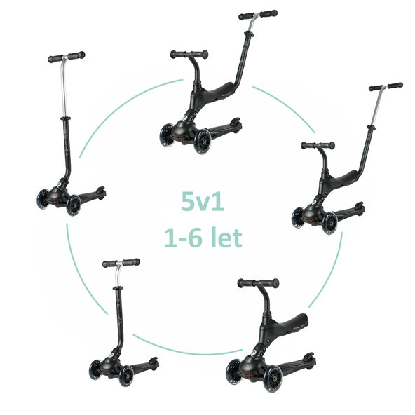 QPLAY Kolobežka Sema Pro 5v1 Black 12 m+