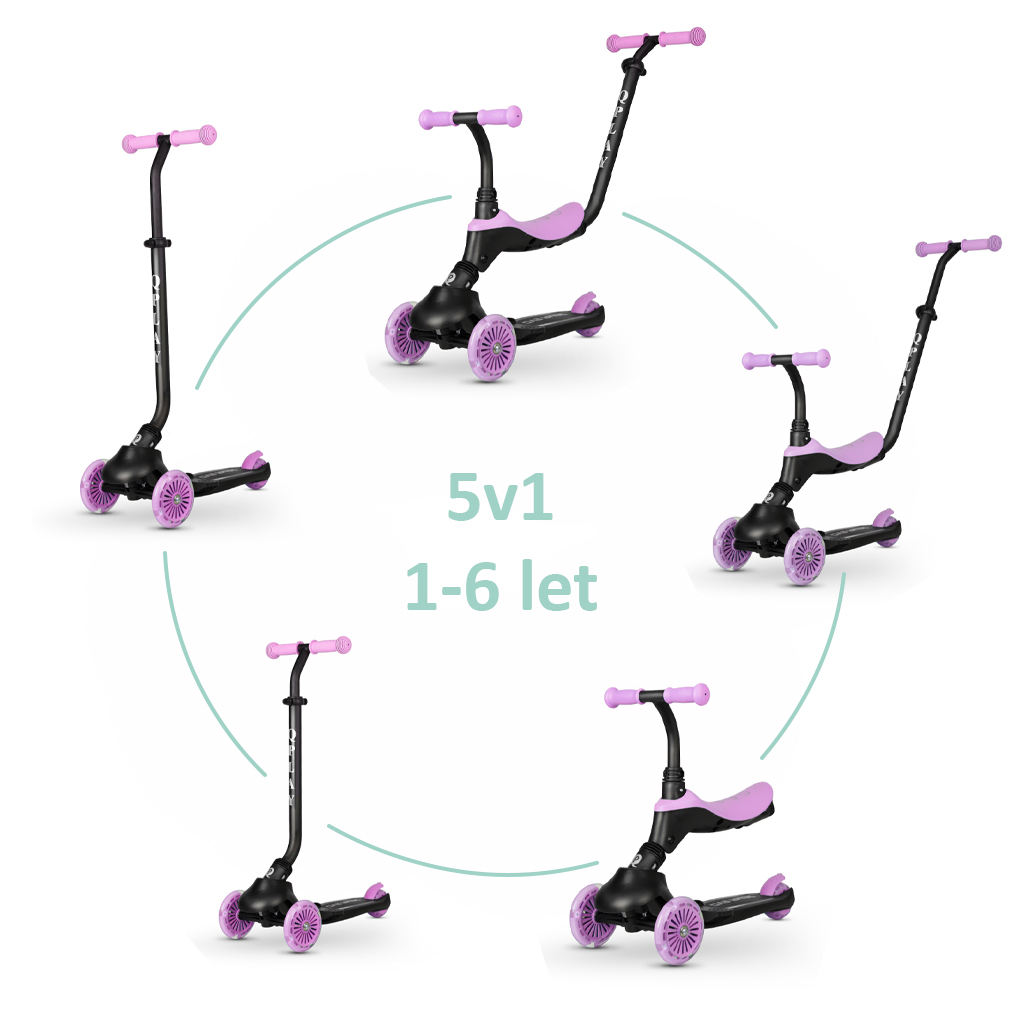 QPLAY Odrážadlo a kolobežka Sema Evo 6v1 Violet 12 m+