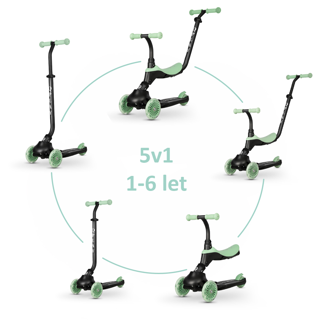 QPLAY Odrážadlo a kolobežka Sema Evo 6v1 Jade Green 12 m+