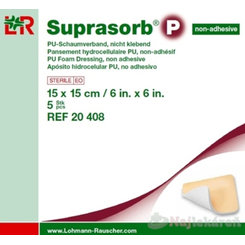 SUPRASORB P PU KRYTIE NA RANY nelepiace penové polyuretánové 15x15cm 5ks