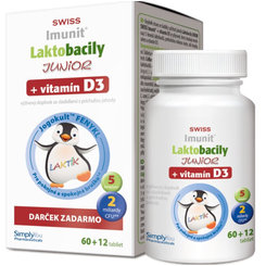 SWISS Imunit JUNIOR Laktobacily + vitamín D3 72tbl