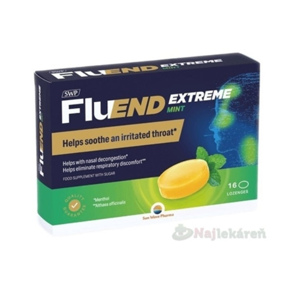SWP FluEND EXTREME MINT pastilky na cmúľanie 16ks