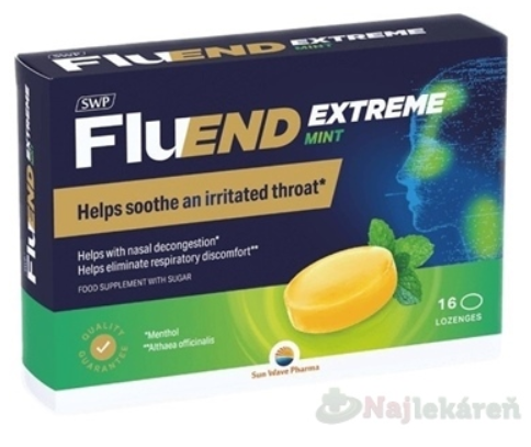 SWP FluEND EXTREME MINT pastilky na cmúľanie 16ks