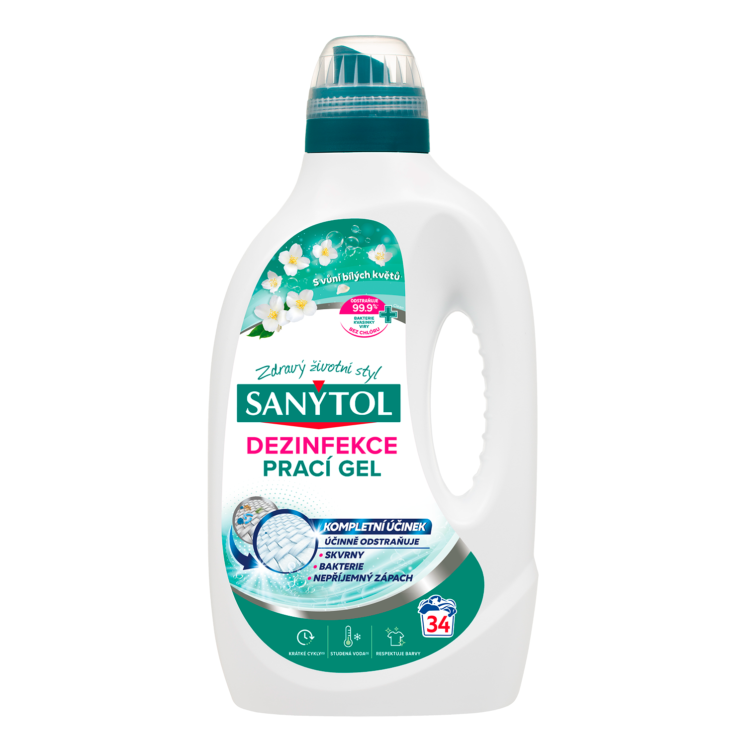 Sanytol Dezinfekčný prací gél biele kvety 34 PD