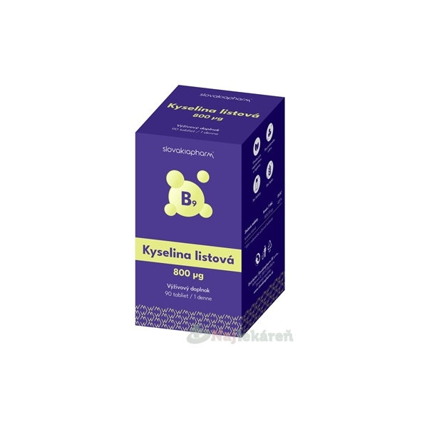 Slovakiapharm Kyselina listová 800µg, 90tbl