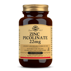 Solgar Pikolinát zinku 22 mg 100 tabliet