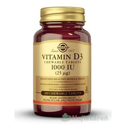 Solgar Vitamín D3 1000 IU žuvacie tablety 100 tabliet
