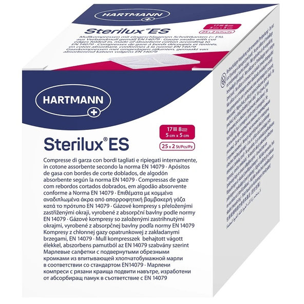 STERILUX ES kompres sterilný so založenými okrajmi 5x5cm 50 ks