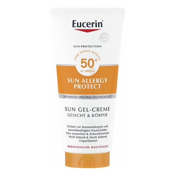 Eucerin SUN GEL proti slnečnej alergii SPF 50+ na tvár a telo 200ml