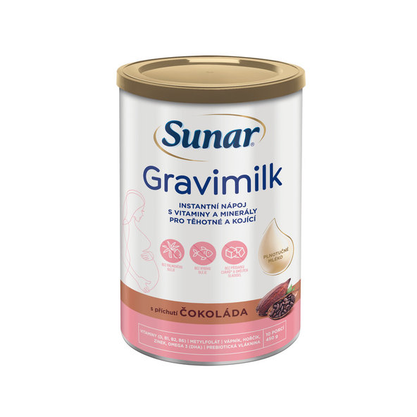 Sunar Gravimilk s príchuťou čokoláda instantný mliečny nápoj 450g