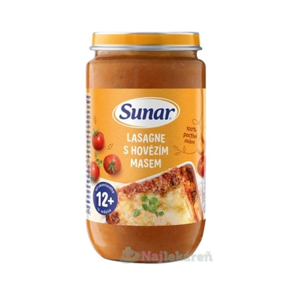Sunar LASAGNE S HOVÄDZÍM MÄSOM zeleninovo-mäsový príkrm 235g