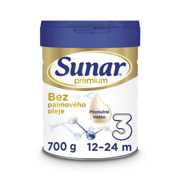 Sunar Premium 3 mliečna výživa (od ukonč. 12. mesiaca) 700g