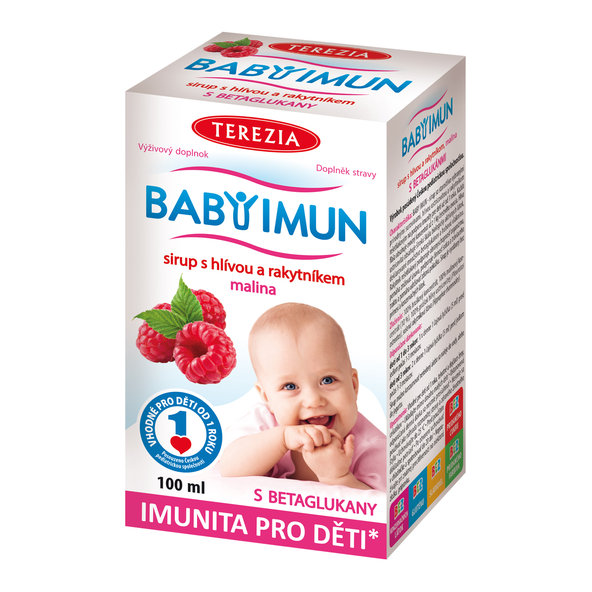 TEREZIA BABY IMUN sirup s hlivou a rakytníkom (malina) 100ml