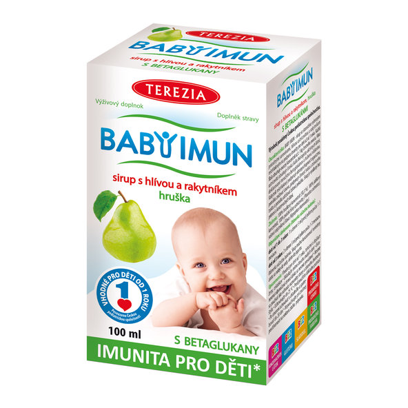 TEREZIA BABY IMUN sirup s hlivou a rakytníkom, príchuť hruška 100ml