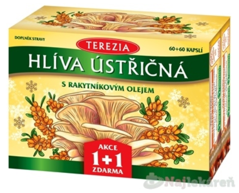 TEREZIA HLIVA USTRICOVITÁ S RAKYTNÍKOVÝM OLEJOM Vianočné balenie 60+60 zadarmo 120 ks kúpite na Najlekaren.eu