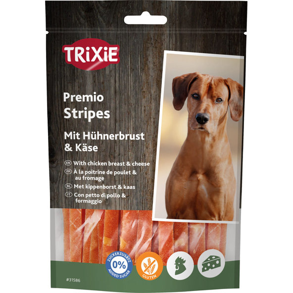 TRIXIE PREMIO Pruhy s kuracími prsiami a syrom pre psy 100g