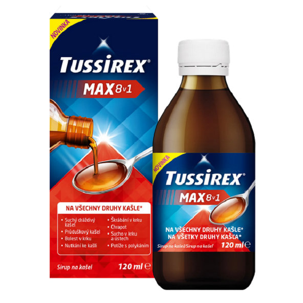 TUSSIREX MAX 8v1 sirup proti kašľu 120ml